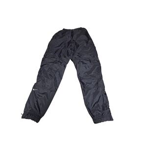 Nike Black Nylon Track Pants Athletic Joggers Side Logo Kids S 4-6